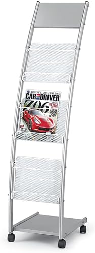 WEBERT Floor Standing Magazine Rack with 3 Pockets