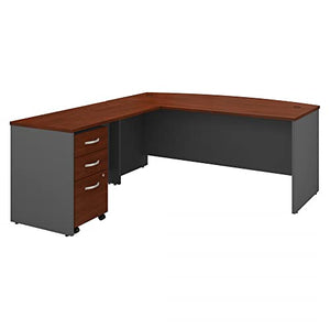 Bush Business Furniture Series C L Shaped Desk with Return and File Cabinet in Hansen Cherry