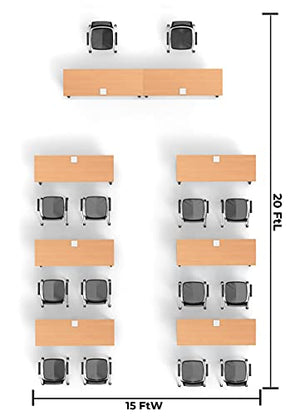 Team Tables 14 Person Folding Training Tables with Power+USB Outlet