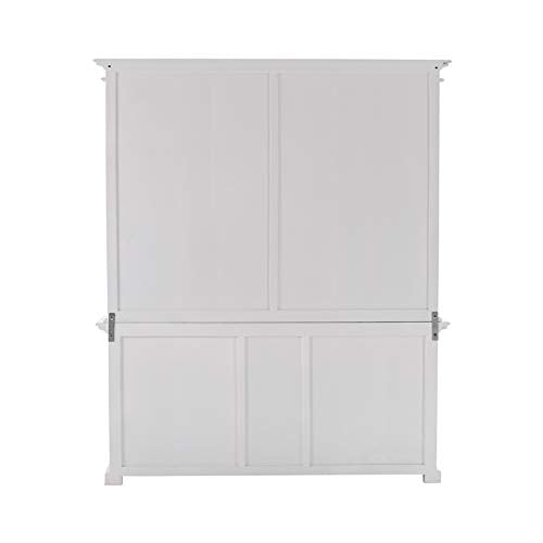 NovaSolo Furniture Halifax Mahogany Wood Bookcase 5 Doors 3 Drawers Classic White