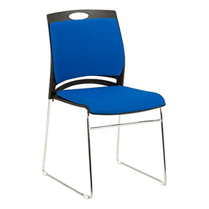 Norwood Commercial Furniture Chrome Sled Base Stack Chair, Brilliant Blue