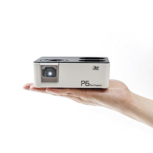 AAXA P6 Mini LED Projector (New 2018 Model) with Rechargeable Battery - Supports 1080p HD, Compatible with Fire TV, iPhone, iPad, PS4, Xbox, HDMI, Onboard Media Player, for Home Theater, Business