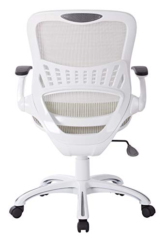 Office Star Ventilated Manager's Desk Chair with Breathable Mesh Seat and Back, White Base