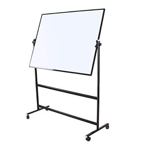 VIZ-PRO Double-Sided Magnetic Mobile Whiteboard, Height Adjustable, Dry Erase Board with 6 Markers, 6 Magnets, 1 Eraser and 2 Hooks, 72 x 36 Inches, Black