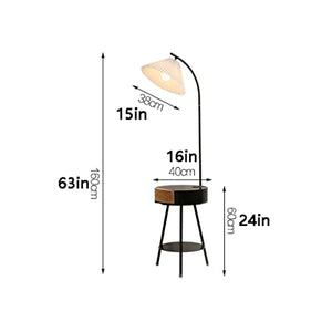 VejiA LED Floor Lamp with Table, Drawer, USB & Wireless Charging - Home Standing Light