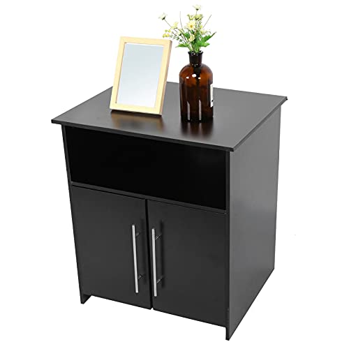 Hallway Entryway Closet Storage Stand Printer Stand Multifunctional Black Wooden Office Storage Cabinet for Home