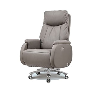 JTKDL Electric Type Executive Office Chair, Cowhide Leather High-Back Ergonomic Boss Chair