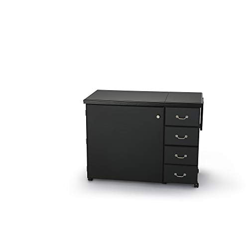 Norma Jean Wooden Sewing Table Desk Finish: Black