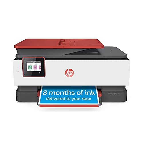HP OfficeJet Pro 8035 All-in-One Wireless Printer - Includes 8 Months of Ink, HP Instant Ink, Works with Alexa - Coral (4KJ65A)
