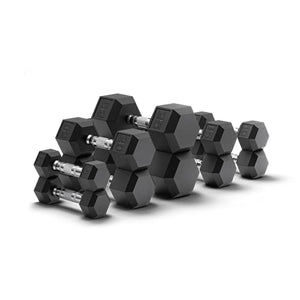Epic Fitness 210-Pound Hex Dumbbell Set with Heavy Duty A-Frame Rack
