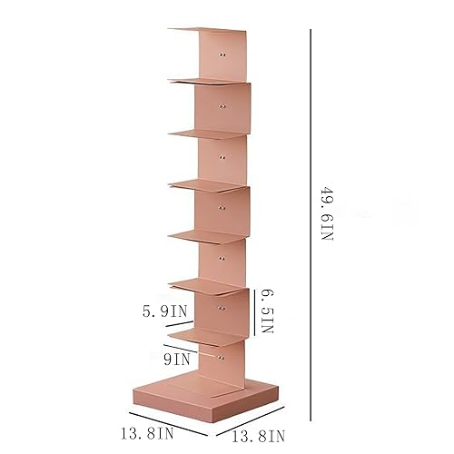 PIcube All Metal Invisible Book Tower - Heavy Duty Spine Bookshelf for Small Spaces - White, Modern Design