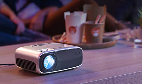 Philips NeoPix Easy+ Mini Video Projector, 2,600 Led Lumens, 80 Inch Display, Wi-Fi Screen Mirroring, Bluetooth, Built-in Media Player, HDMI, USB, microSD, 3.5mm Audio Out