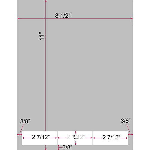 Mailing Labels FC-0013 – Label Sheets – 3 Labels Across, 2 7/12"x1" Labels - can be Used as Personalized Labels, Custom Labels, Packing Slip, Shipping Labels, Label Sheets
