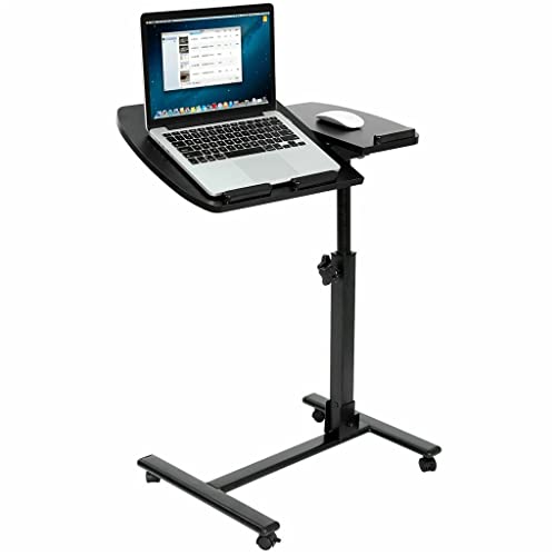 WAWJB Angle Height Adjustable Rolling Laptop Desk Over Sofa Bed Notebook Table Stand