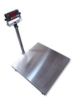 PEC TOOLS Bench Scale/Stainless Steel Postal Scale/Large Platform with NTEP Approval Indicator (12” x 16”)