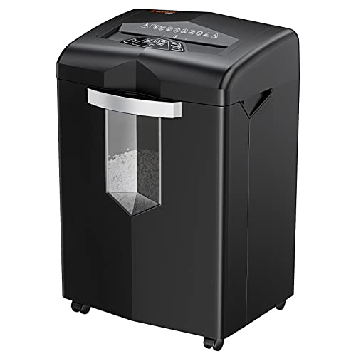 Bonsaii Heavy Duty Paper Shredder, 24 Sheet Crosscut for Commercial Use, Anti-Jam System, P-4 High Security - C144-D