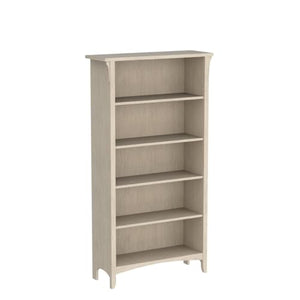 Bush Furniture Salinas 5 Shelf Bookcase Set - Antique White Tall Display Cabinet