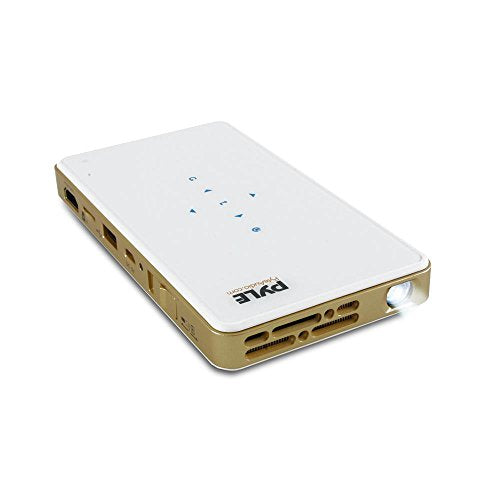 Pyle Pocket Pico Video Projector Full HD 1080p - Mini Portable Cinema Home Theater, Wireless Network Multimedia Streaming, LCD LED, HDMI & USB Inputs, Manual Focus Lens for Computer & TV-(PRJWIFI70)
