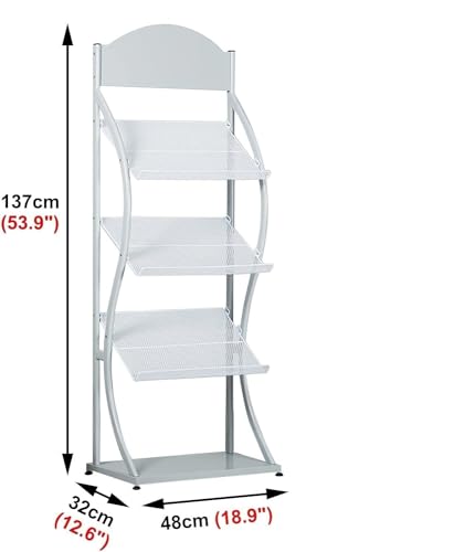 ESASAM Floor Standing Brochure Display Rack, Magazine Rack - Black/White