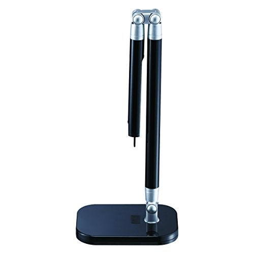 Black and Decker Office LED7BAR-BLK PureOptics Exalt Bar 5W Flicker-Free Natural Daylight LED Desk Lamp with USB Charging Port, 4 Dimming Levels (306 Lumens), 19" x 13.5" x 6", Black/Gray