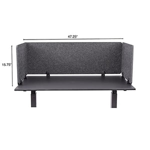 ReFocus™ Raw Clamp-On Acoustic Desk Divider – Reduce Noise and Visual Distractions with This Lightweight Desk Mounted Privacy Panel (Anthracite Gray, 47.25" x 16", 23.6" x 16", & 23.6" x 16")