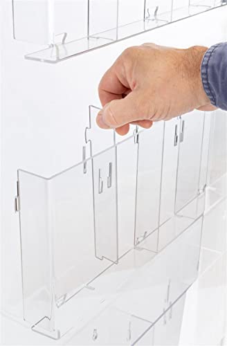 Displays2go 4-Tiered Metal Literature Floor Stand, Silver - 12/24 Pockets