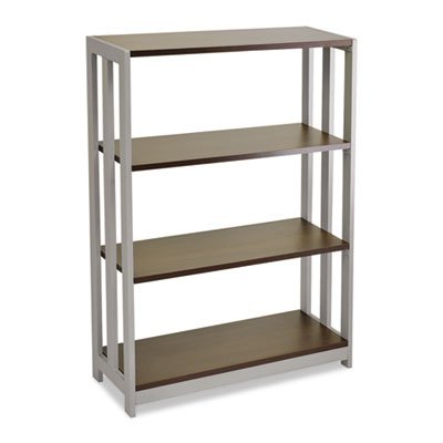 Linea Italia TR735MOC Trento Line Bookcase, Three-Shelf, 31-1/2w x 11-5/8d x 43-1/4h, Mocha