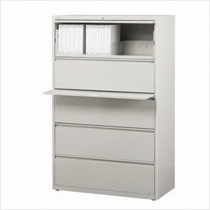 Hirsh Industries LLC 10000 Series Lateral 36" Wide 5 Drawer File Cabinet in Gray