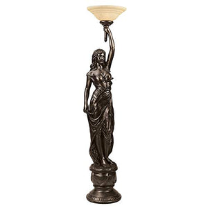 Design Toscano KY8025 Goddess Hestia Floor Lamp Statue, 6 Foot, Faux Bronze