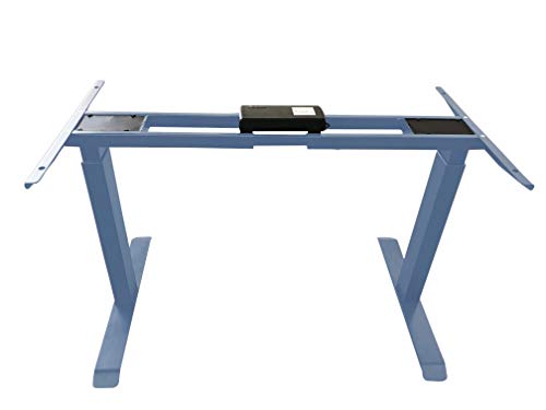 Rise UP Dual Motor Electric Adjustable Height Width Standing Desk Frame with Memory Premium Quality sit Stand up Ergonomic Home Commercial Office Desk Base Legs Base Table no Desktop Computer Gray