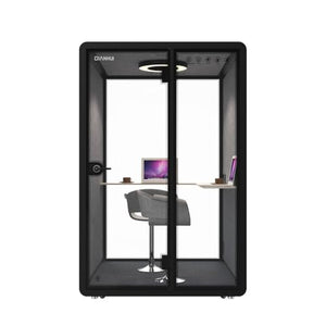 Ibuz.in Single Seater Indoor Office Meeting Booth with Computer Desk (White, 100w* 90d* 235h*)