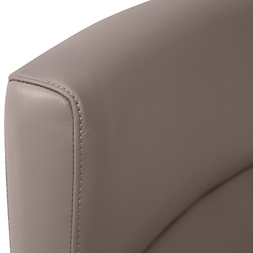 Forbes Genuine Leather Aluminum Base High Back Executive Chair - Light Grey