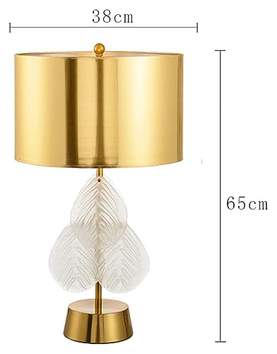 MaGiLL Multifunction Desk Lamp with Glass Crystal Leaves - Blanc/Gold