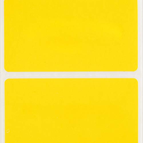 HOUSELABELS 2.25" x 1.25" Yellow Address Labels on 1" Core Compatible with Zebra and Rollo Printers, 50 Rolls / 1,000 Labels per Roll