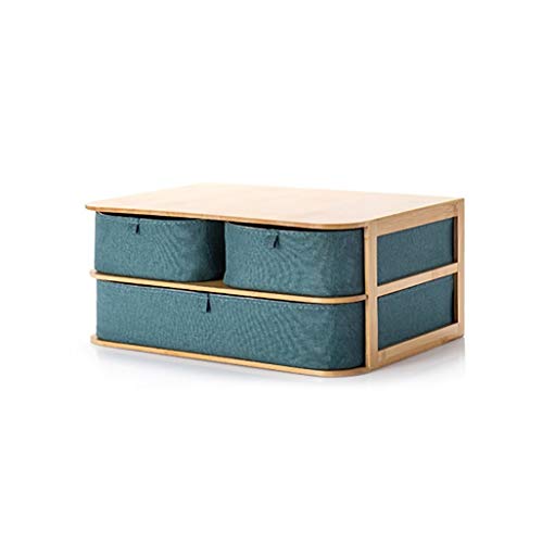 File Cabinet Desktop Extended Drawer Office Organizer (Bamboo Wood)