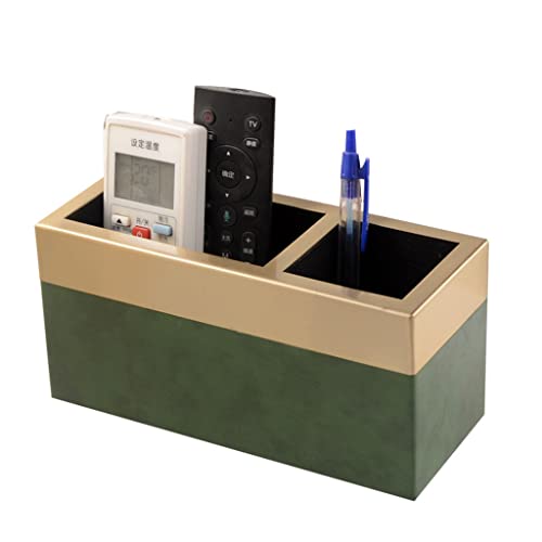 ZLYPSW Leather Desktop Sundries Organizer Box Remote Control Storage Box Storage Box 2 Grid Classification (Color : A)