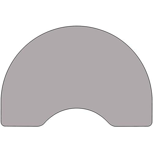Flash Furniture 48''W x 96''L Kidney Grey Thermal Laminate Activity Table - Height Adjustable Short Legs