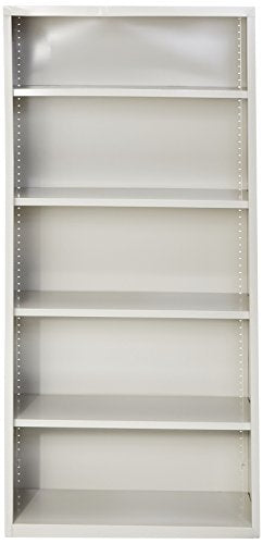 Lorell LLR41289 Fortress Series Steel Book Case, Light Gray
