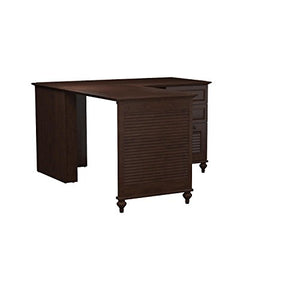 kathy ireland Home by Bush Furniture Volcano Dusk L Shaped Desk with 3 Drawer Pedestal in Coastal Cherry
