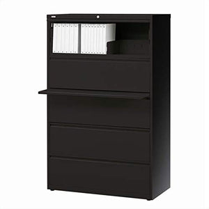 Hirsh HL10000 Series 30" 5 Drawer Lateral File Cabinet in Black