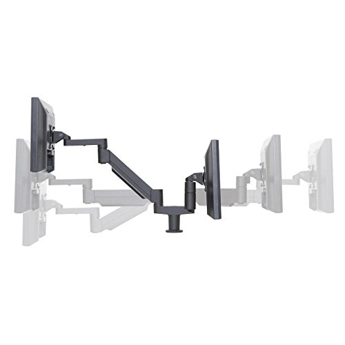 Ergotech 7Flex Dual Monitor Arm | Includes Dual Monitor Flex Arm for Computer Monitor Screens & VESA Adapter Plate, (75x75, 100x100) | Any Size Monitor Within 5-17 lbs. Weight Capacity | Black
