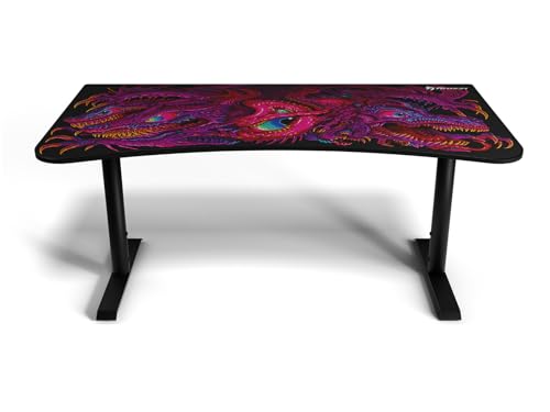 Arozzi Arena Special Edition Ultrawide Curved Gaming and Office Desk with Water-Resistant Desk Mat - Crawling Chaos