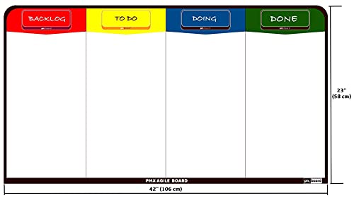 Kanban Board Magnetic, Scrum Board Magnetic Kit, Full Magnetic Project Management Board by pmxboard. 84 Piece Kanban Magnets, Kanban Cards, Scrum Cards Agile Kit. Project Planning Task Board Scrum Kit
