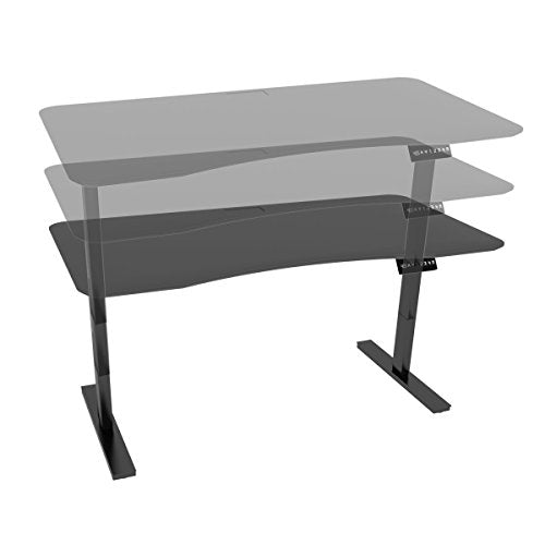 Ergo Elements Height Adjustable Electric Standing Desk with 60" Top 4 Memory Buttons LED Display, Black with Black Top