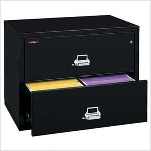 FireKing Fireproof 2-Drawer Lateral File - Platinum Finish, Combination Lock