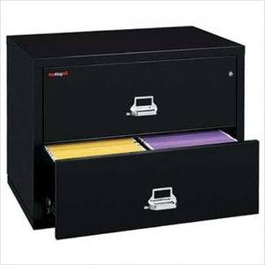 FireKing Fireproof 2-Drawer Lateral File Platinum Finish with Combination Lock