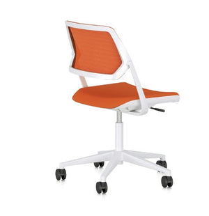 Steelcase QiVi Office Chair with Arms - Hard Floor Casters - Tangerine