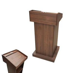 Yadlan Solid Wood Church Lecterns & Podiums with Storage Shelf