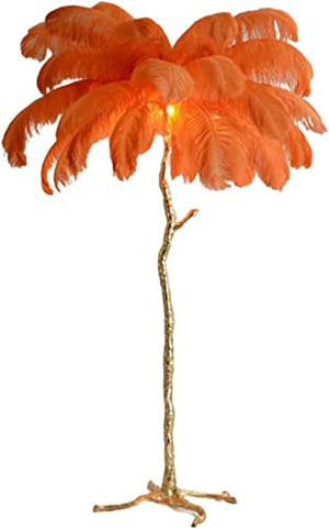 JYCCH Ostrich Feather Floor Lamp - Black 120cm, Orange 80cm