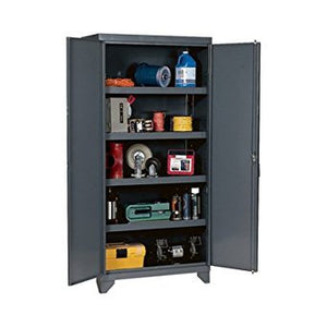 Edsal EHD7836 Industrial Gray 14 Gauge Steel Storage Cabinet, 4 Adjustable Shelves, 1800 lb. Capacity, 78" Height x 36" Width x 24" Depth